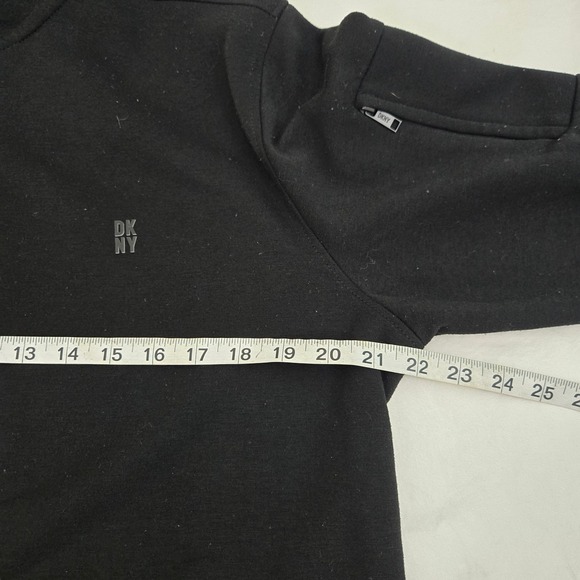 DKNY Men's 1/4 Zip Pullover Large Black Sweatshirt Sleeve Pocket Stretch Golf - Picture 6 of 12